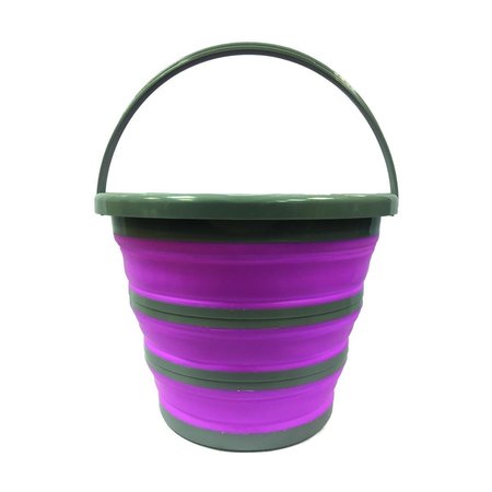 BOOK PUBLISHING CO 2.5 gal TPR Collapsible Bucket with PP Circle, Lavender GR1842131